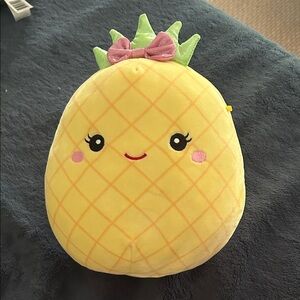 Squishmallows Yellow Pineapple with Pink Bow
